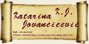 Katarina Jovančićević vizit kartica